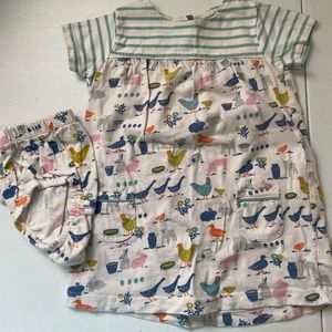 Baby Boden Farm dress w/ diaper cover, girls 12-18mo